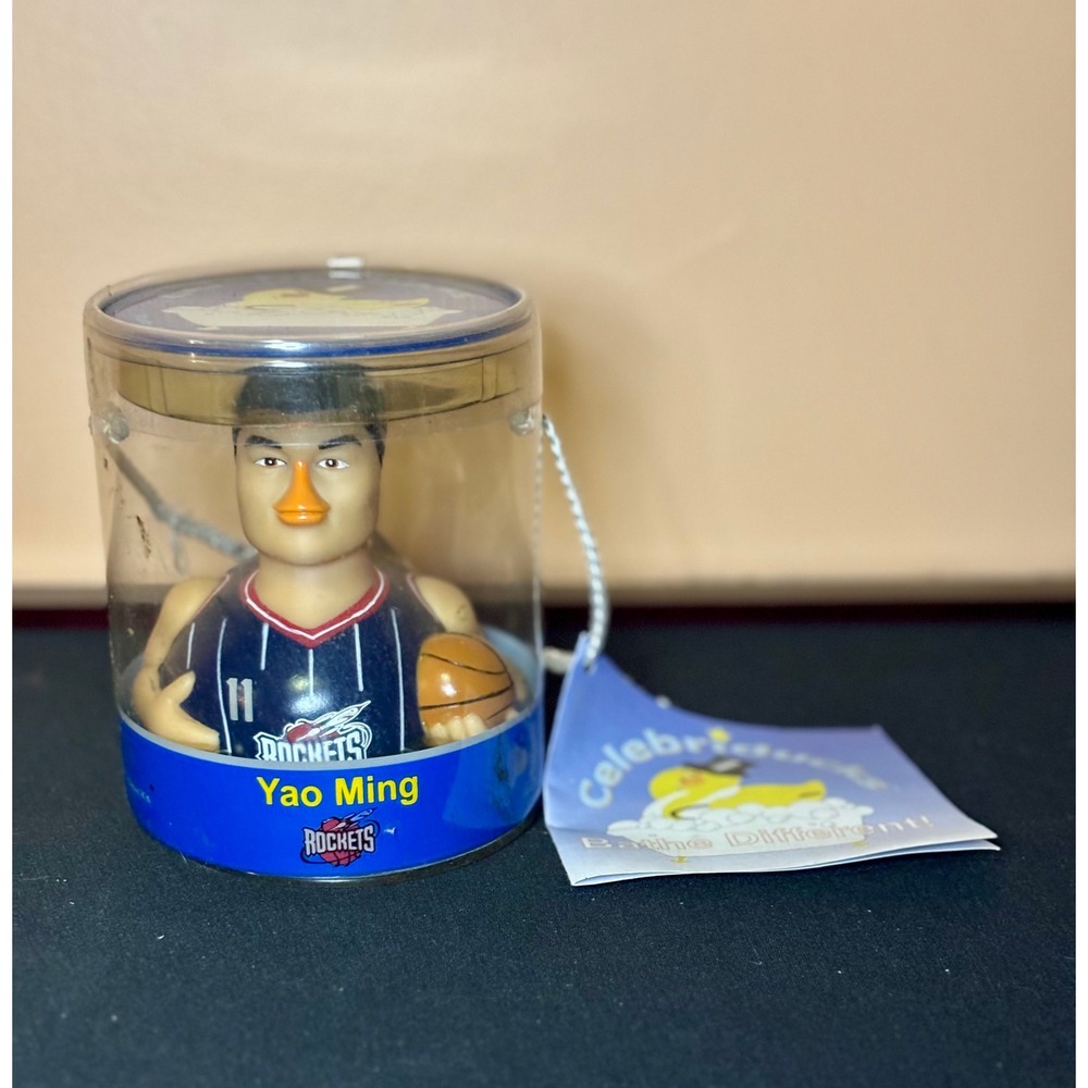NWT Celebriducks Yao Ming Houston Rockets NBA Rubber Duck Toy 2003 Basketball